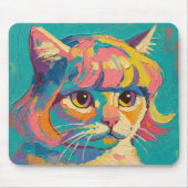 Cute Kat Olie Schilderij (#5) Muismat (Voorkant)