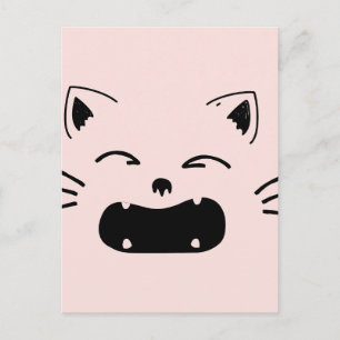 Cute kat ontwerp   Aardige katachtige kunst Briefkaart
