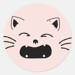 Cute kat ontwerp Aardige katachtige kunst Ronde Sticker
