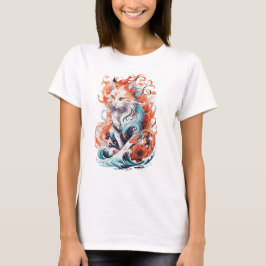 Cute kat ontwerp in neo-traditionele stijl t-shirt