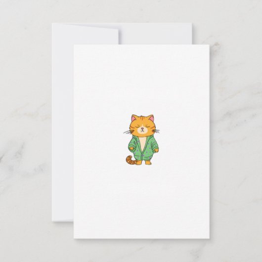 Cute kat ontwerp, rode kat bedankkaart (Voorkant)