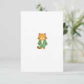 Cute kat ontwerp, rode kat bedankkaart (Staand voorkant)