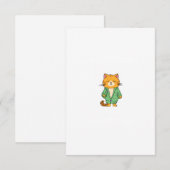 Cute kat ontwerp, rode kat bedankkaart (Voorkant / Achterkant)