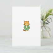 Cute kat ontwerp, rode kat kaart (Staand voorkant)