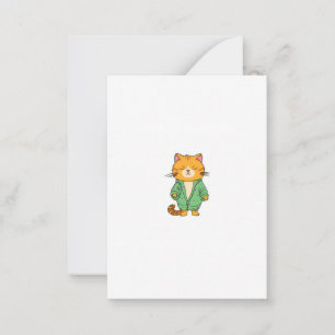 Cute kat ontwerp, rode kat notitiekaartje