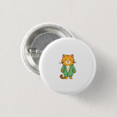 Cute kat ontwerp, rode kat ronde button 3,2 cm (Voorkant /achterkant)
