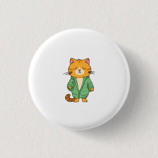 Cute kat ontwerp, rode kat ronde button 3,2 cm (Voorkant)