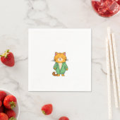 Cute kat ontwerp, rode kat servet (Insitu)