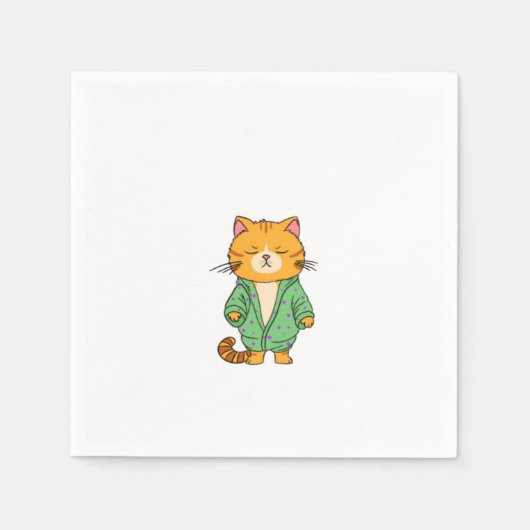 Cute kat ontwerp, rode kat servet (Voorkant)