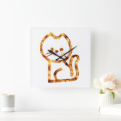 Cute kat ontwerp vierkante klok (Huis)