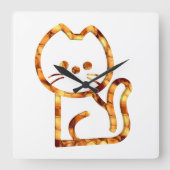 Cute kat ontwerp vierkante klok (Voorkant)