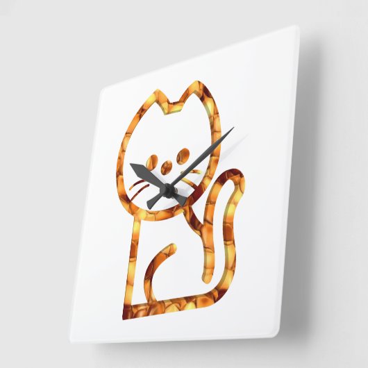 Cute kat ontwerp vierkante klok (Hoek)