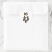 Cute Kat Painting Tabby Cat Hart Sticker (Tas)