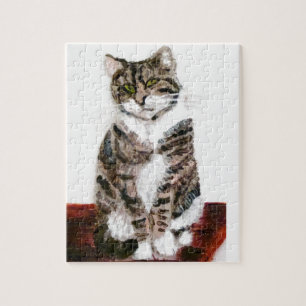 Cute Kat Painting Tabby Cat Legpuzzel