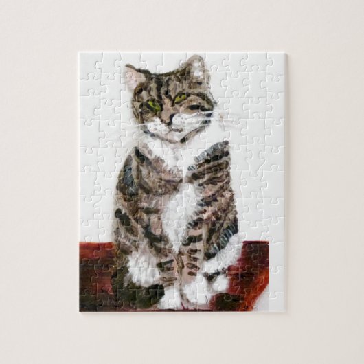 Cute Kat Painting Tabby Cat Legpuzzel (Verticaal)