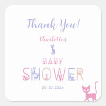 Cute Kat Pastel Kleur Baby Shower