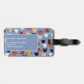 Cute Kat Patroon Bagagelabel (Achterkant horizontaal)