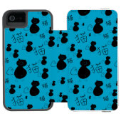 Cute kat patroon incipio iPhone portemonnee hoesje (Agenda Open)