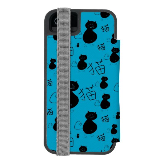 Cute kat patroon incipio iPhone portemonnee hoesje (Agenda Achterkant)