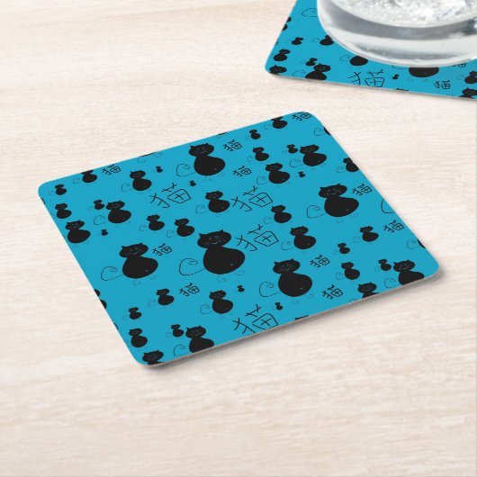 Cute kat patroon kartonnen onderzetters (Schuin)