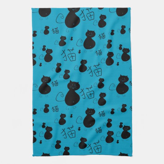Cute kat patroon theedoek (Verticaal)