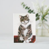 Cute Kat Pet Portrait Tabblad Cat Briefkaart (Staand voorkant)