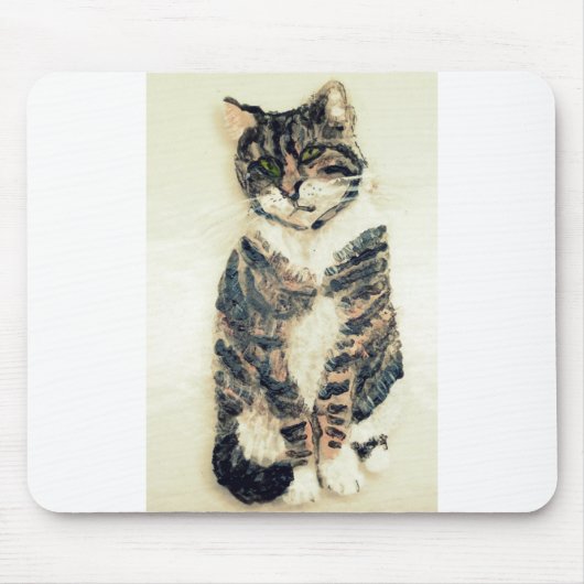Cute Kat Pet Portrait Tabblad Cat Muismat (Voorkant)