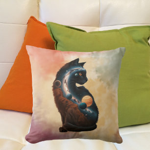 Cute Kat Planeten & Sterren, Leuke Dieren, Waterve Kussen