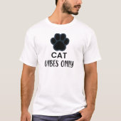 Cute Kat Pootafdruk Minimal Kat Liefhebber T-Shirt (Voorkant)