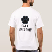 Cute Kat Pootafdruk Minimal Kat Liefhebber T-Shirt (Achterkant)
