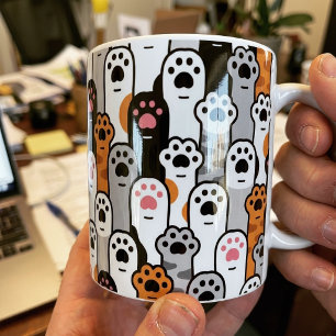 Cute Kat Pootjes Patroon Kitty Teenboontjes Kawaii Koffiemok