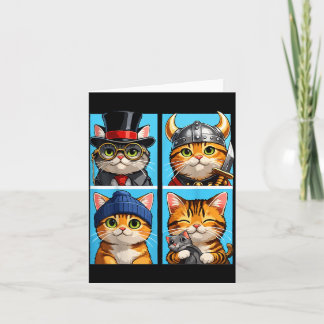 Cute Kat Portret Pop Art Katten Cute Kleur Blok Kaart