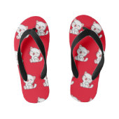 Cute kat print blue flip-flop kinder teenslippers (Voetbed)