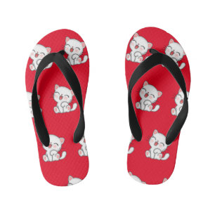 Cute kat print blue flip-flop kinder teenslippers