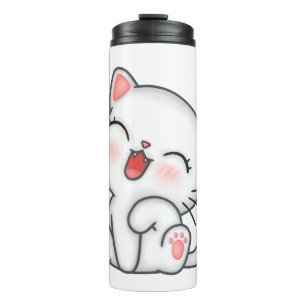 Cute kat print thermale tumbler thermosbeker