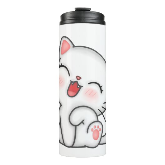 Cute kat print thermale tumbler thermosbeker (Voorkant)