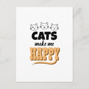 Cute kat quote typografie minimalist kattenliefheb briefkaart