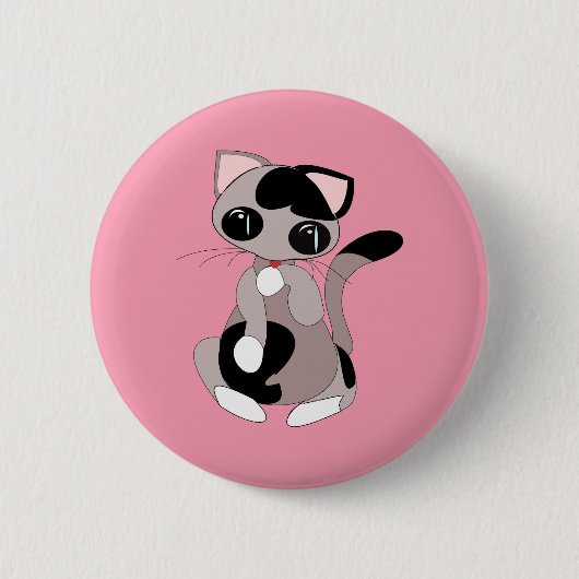 Cute Kat Ronde Button 5,7 Cm (Voorkant)