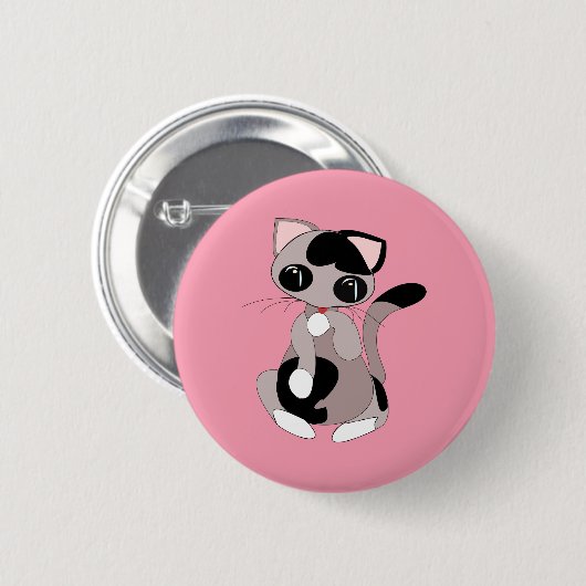 Cute Kat Ronde Button 5,7 Cm (Voorkant /achterkant)