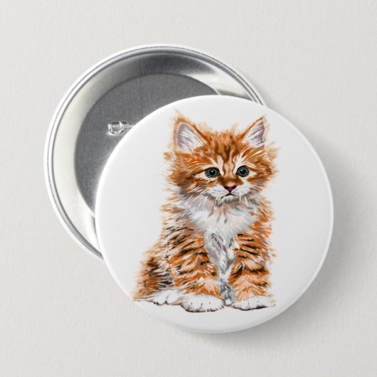 Cute Kat Ronde Button 7,6 Cm (Voorkant /achterkant)