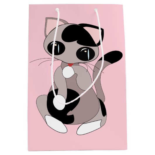 Cute Kat Roze Cadeautas (Voorkant)