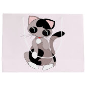 Cute Kat Schoon Roze Cadeautas - Aanpasbaar (Achterkant)