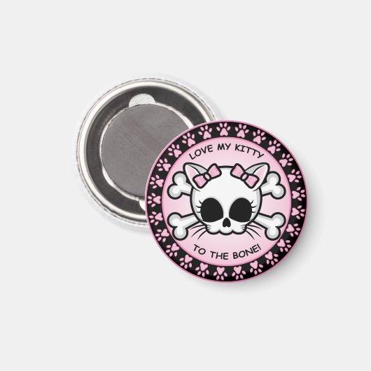 Cute Kat Skull Magneet (Voorkant / Achterkant)