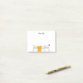 Cute Kat Squad Post-Its Minimalistische Katten Fun Post-it® Notes (Op bureau)