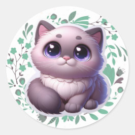 Cute-kat-sticker Ronde Sticker