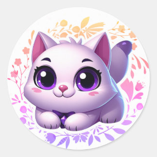 Cute-kat-sticker Ronde Sticker