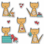 Cute Kat Sticker Vel | Dier Huisdier Stickers (Voorkant)