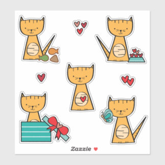 Cute Kat Sticker Vel | Dier Huisdier Stickers
