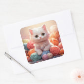 Cute-kat-sticker Vierkante Sticker (Envelop)