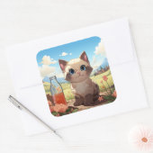 Cute-kat-sticker Vierkante Sticker (Envelop)